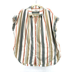 Madewell Central Tunic Shirt in Gillman Stripe Sz XL